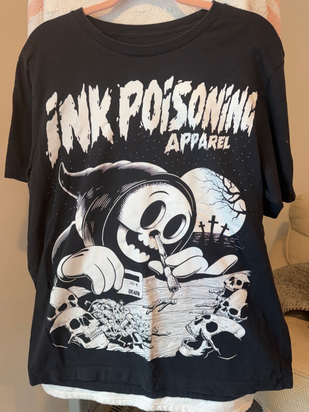 Ink Poisoning Apparel Graphic Tee - Black & White